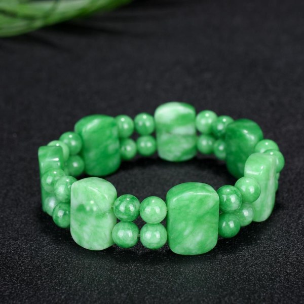 Äkta Naturligt Jade Armband Män Emerald Jades Sten Elastiska Pärlor Armband Jadeit Armband För Modesmycken för Herr Blue