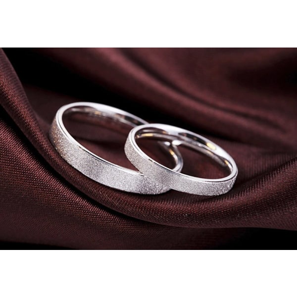Med referenser Frostad Textur Original Tibetansk Silver Ring Par Bröllopsring Män Kvinnor Älskares Souvenir Smycken Tillbehör 10