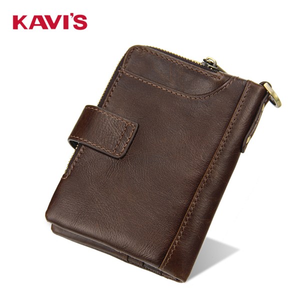 Plånbok herr plånbok i äkta läder Multifunktionell myntväska Vintage stor kapacitet herrplånbok Crazy Horse läderväska light brown
