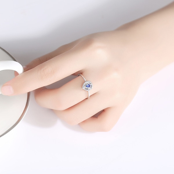 S925 Sterling Silver Ring för kvinnor Set med Lab Skapade ädelstenar färgglada silver 6