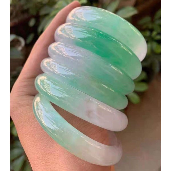 Real Grade A Jades Armband Myanmar Jadeite Armband Dam Fina Accessoarer Certifierad Burma Jade Armband 58-60mm