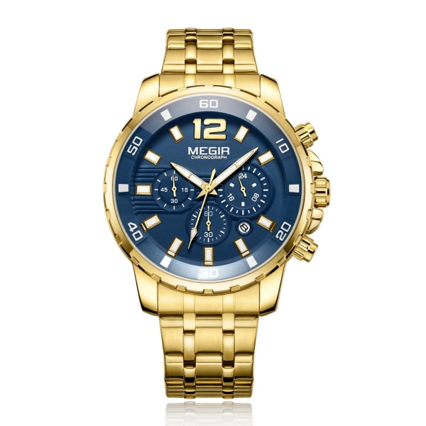 MEGIR Chronograph Quartz Watch Toppmärke Lyx Militär Armbandsur Klocka Herr Relogio Masculino Business Armbandsur Roseblue