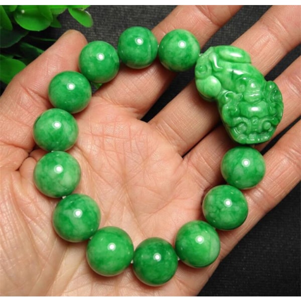 Äkta Naturligt Jade Armband Män Emerald Jades Sten Elastiska Pärlor Armband Jadeit Armband För Modesmycken för Herr 10mm