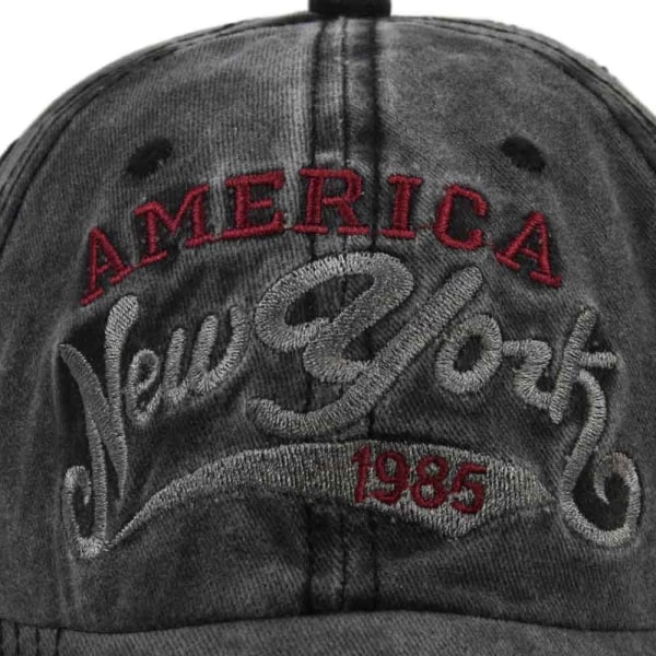 Tvättad nödställd cap york tredimensionell broderad cap par retro vår- och cap i ett stycke hår Cb2751Black Adjustable