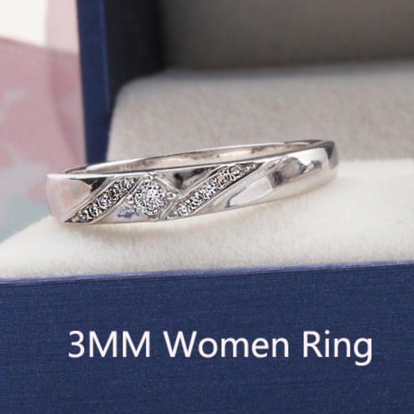 Äkta tibetansk silverring mode parringar för män och kvinnor förlovningsbröllopsband Modepresent 3mm Women Ring US7