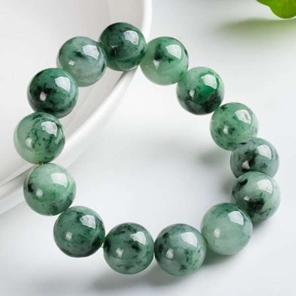 Naturlig Burma Jade Armband Jadeite Armband Män Kvinnor Fina Smycken Myanmar Certifierade Jades Stenpärlor Elastiska pärlarmband White