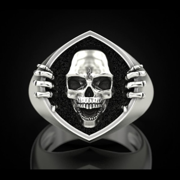 Retro Punk Skull Herrring Silver F524 10