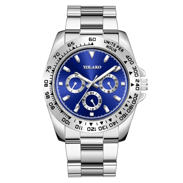 Herrmode watch med stålrem - Watch silverblueface