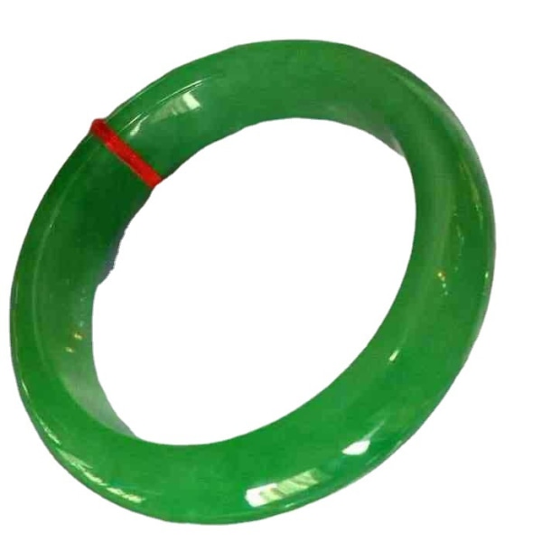 Natural Burma A Jade Armband Dam Ice Glutinous Floating Flower Yang Green Jade Armband 55mm
