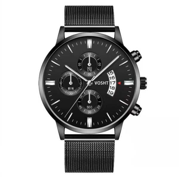 Herrmode watch med stålrem - Watch Guncolorsilverword