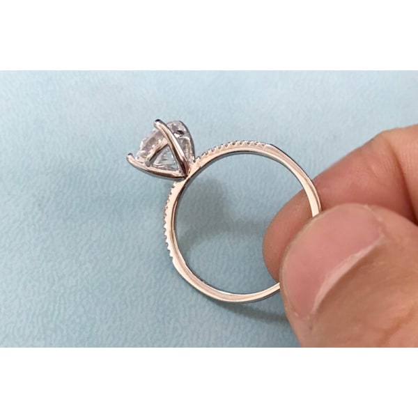 100 % äkta tibetansk silverring Lyx 3ct Zirconia Diamantring Brudbröllopsring Fin för kvinnor US6