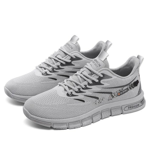 Löparskor för män New Arrival Mode Sneakers Man Lätt Andas Fitness Trainers Spring Outdoor Walking Boots Tenis 2023 US SIZE Gray 7.5