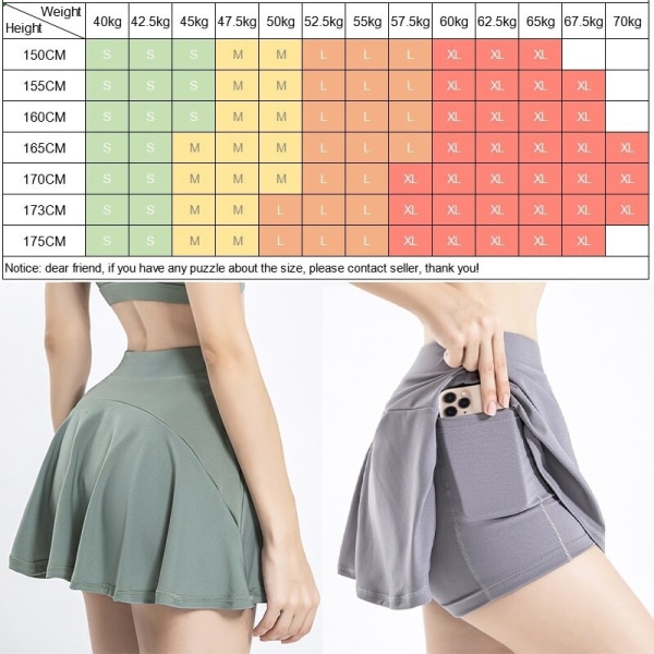 Cloud Hide Pocket Tenniskjolar Dam Gym Golf Löpning Säker Yoga Byxkjol SEXIG Sport Fitness Cykelshorts Hög midja Skort Blue S