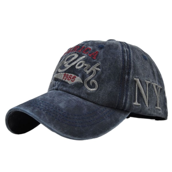 Tvättad nödställd cap york tredimensionell broderad cap par retro vår- och cap i ett stycke hår Cb2751Black Adjustable