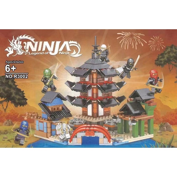 Phantom Series Ninja Transparent Bag Small Temple Small Particle Assembly Building Blocks Barnens Utbildningsleksaker För Exklusiv Användning R3002 Reduced Version