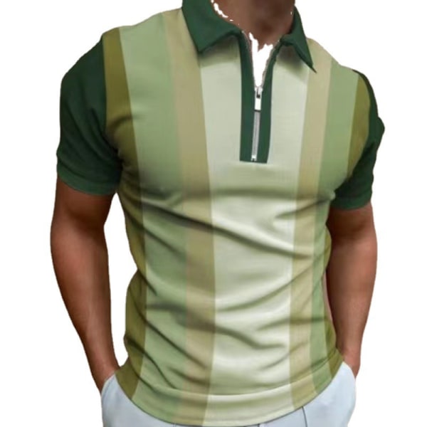 Vår och sommar Ny pikétröja Dragkedja Färgmatchande T-shirt för män Picture Color 4 XL
