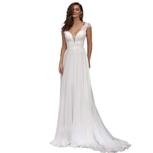 Boho vit djup v-ringad bröllopsklänning för kvinnor brudklänningar 2023 spets rygglös bohemisk vestido de noiva robe de mariée picture color 10