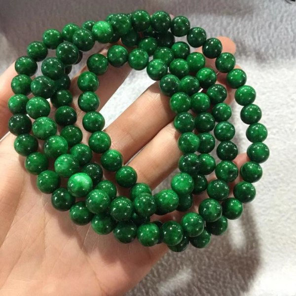 Naturliga Myanmar Grön Jade Armband 108 Pärlor Armband Jade Rosenkrans För Kvinnor Män Bön Emerald Certified Jades Stone Armband Green