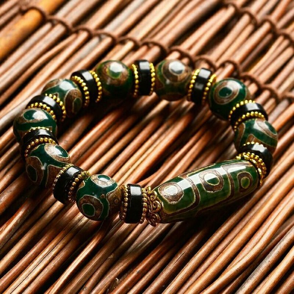 Äkta naturliga färgglada armband agat runda jade stenpärlor Elastiska pärlor armband armband för män kvinnor mode smycken Green