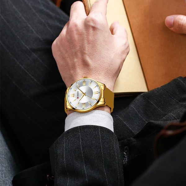 Klockor för män Warterproof Sport Watch CURREN Toppmärke Lyxklocka Man Business Quartz Armbandsur Relogio Masculino gold box