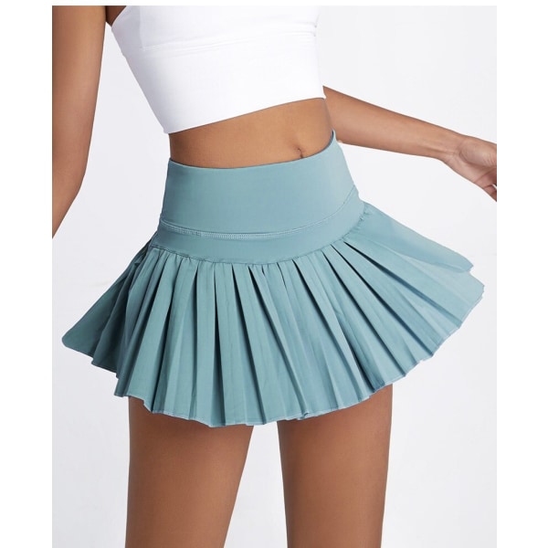 Cloud Hide Damer Säkra tenniskjolar XS-XXL Golflöpning Plisserad byxkjol SEXIG Sport Fitness Gym Shorts Ficka Hög midja Skort BlueGreen XXL