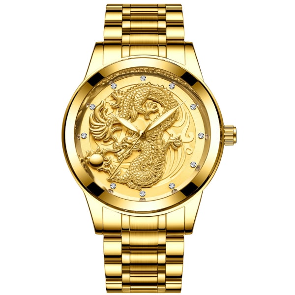 Herrmode watch med stålrem - Watch GoldWithGoldFace