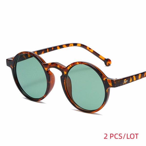 Små runda solglasögon Herr Kvinnor Lyxmärke Designer Vintage Solglasögon Man Kvinna Svart Gul Solglasögon UV400 Leopard