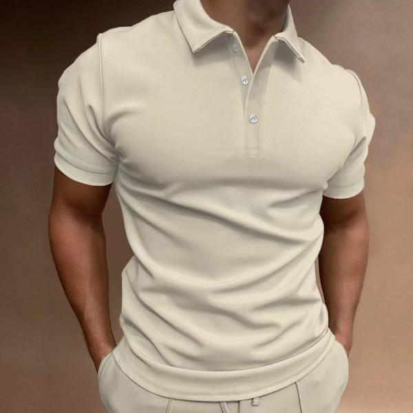 2023 vår och sommar pikétröja för män kortärmad T-shirtjacka med knapp Navy XL