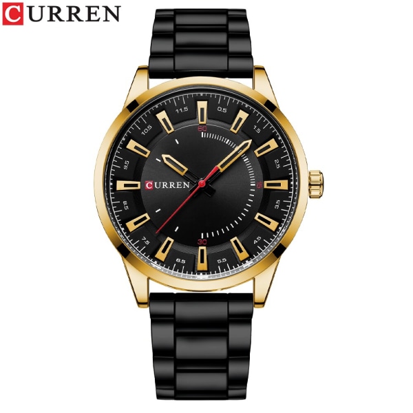 CURREN 2021 New Top Lyx Mode Enkel Casual Style Watch för män Quartz Armbandsur Rostfritt stål Klocka relogio masculino Black gold