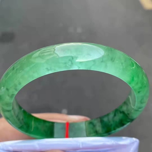 Naturlig Jadeite Myanmar Ice Jade Armband Armband Kvinnor Fina Burma Jades Armband Till Flickvän Mamma Present 60-62mm