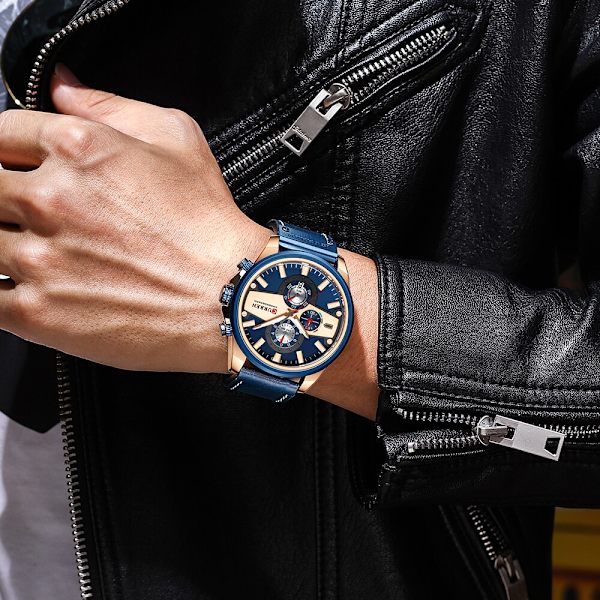 CURREN Casual Sport Watch Mode L der Armbandsur Klocka f r Man Chronograph Quartz Watches Ny brown