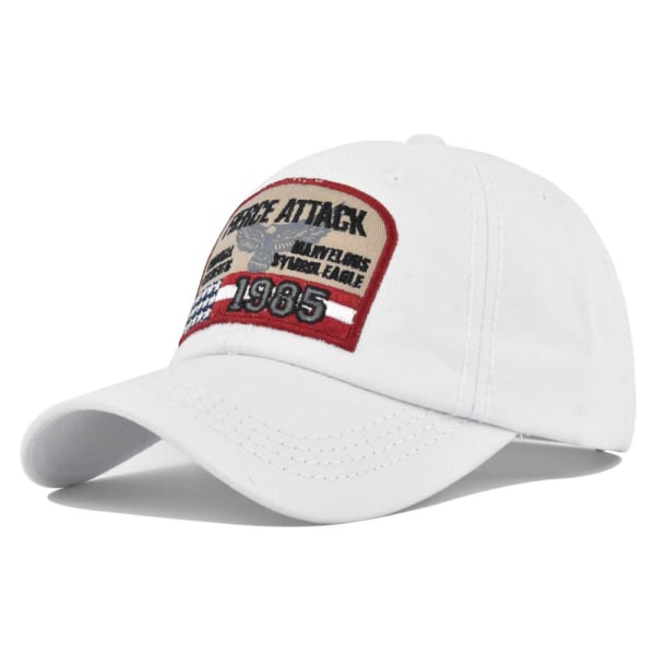 Tredimensionell broderad cap 1985 broderad cap Isolerad färg Trend Casual Herrhattar Damhattar Ce5504White