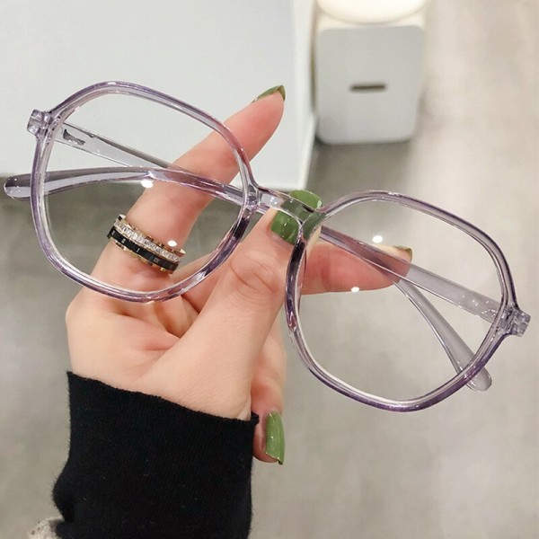 ZUEE Läsglasögon Mode Transparent Kvinnlig medelålders och äldre Högupplösta anti-blå ljusglasögon för äldre A-Ice Purple