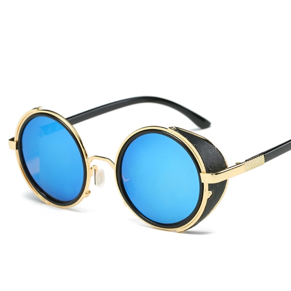 2023 Mode Vintage Runda SteamPunk Flip Up Solglasögon Klassiska Dubbellagers Clamshell Design Solglasögon Oculos De Sol CoffeeTea