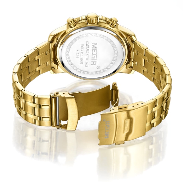 MEGIR Chronograph Quartz Watch Toppmärke Lyx Militär Armbandsur Klocka Herr Relogio Masculino Business Armbandsur Silver