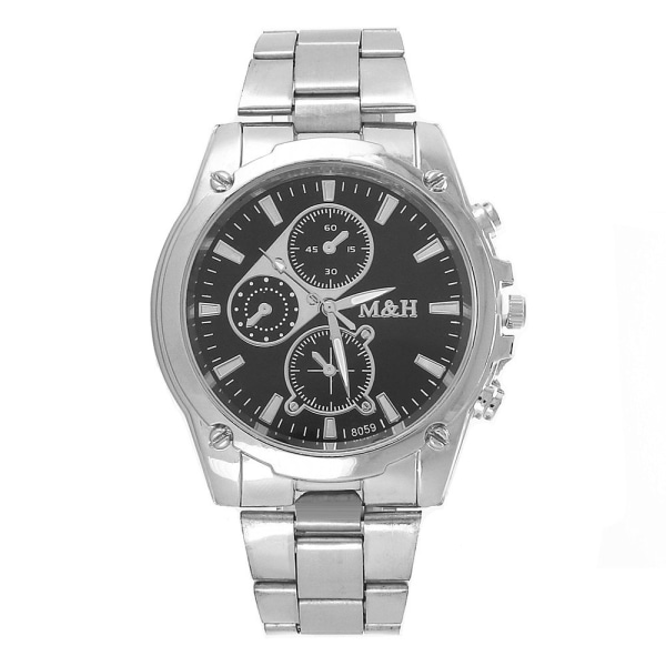 Herrmode watch med stålrem - Watch SilverBlackFace