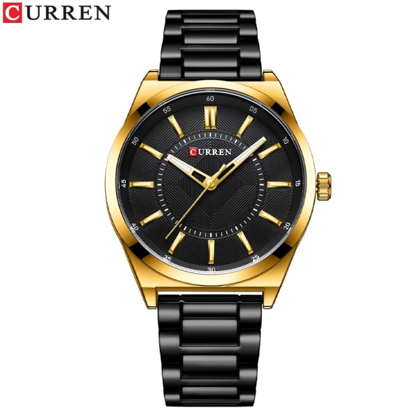 CURREN Märke Mode Lyx Sport Kvartsklocka Watch Armband i rostfritt stål Enkel Business Vattentät Klocka Reloj Hombre black gold