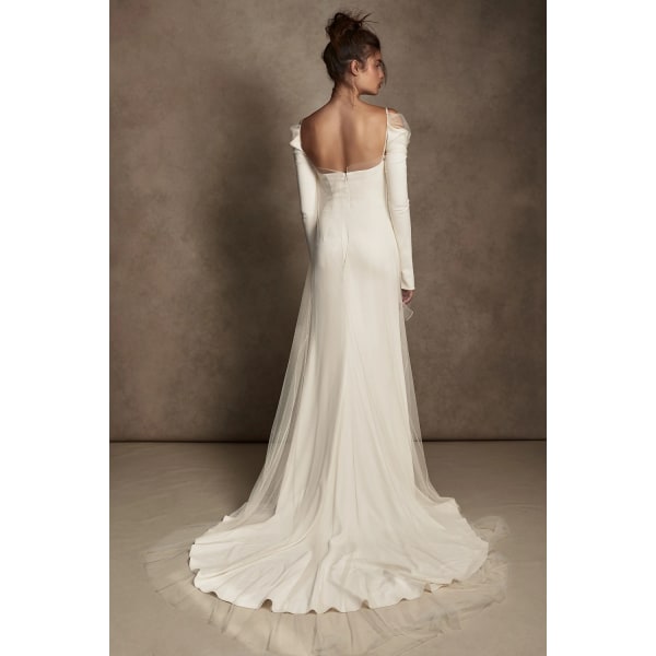 Bröllopsklänningar Klassiska Chiffong Spaghettiband Brudklänning Halv 2023 Ärmar Golvlångt Sweep Train Vestidos Do Novia white 10