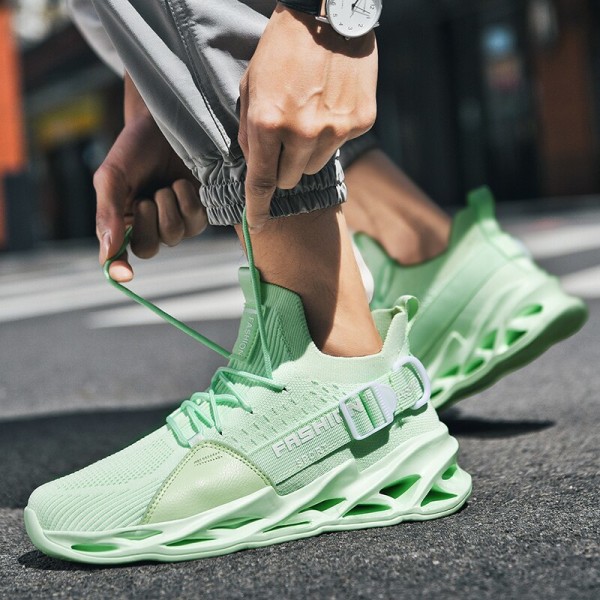 Blade löparskor för män Kvinnor Sneakers Par Högkvalitativa atletiska skor Lätta träningsskor Unisex joggingskor US STORLEK Green 7.5
