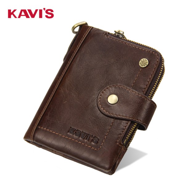 Plånbok herr plånbok i äkta läder Multifunktionell myntväska Vintage stor kapacitet herrplånbok Crazy Horse läderväska light brown