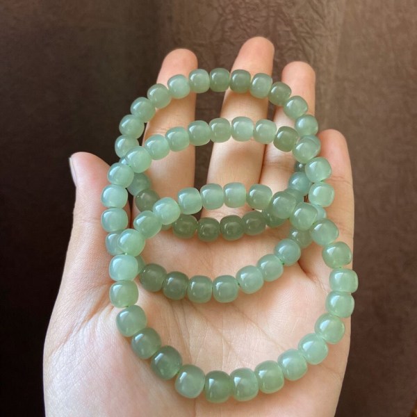 Äkta Natural Jade Armband Kvinnor Män Fina Smycken Present Opal Armband Katter Eye Stone Beads Elastiska pärlor Lucky Amulet Armband 1 piece