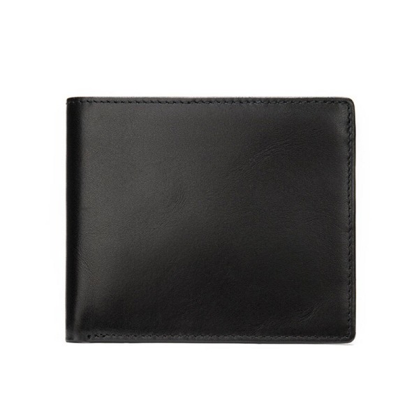 Mjuk plånbok i äkta läder herr plånböcker i koläder Man Liten korthållare Plånböcker Balck Kort plånbok för män Black