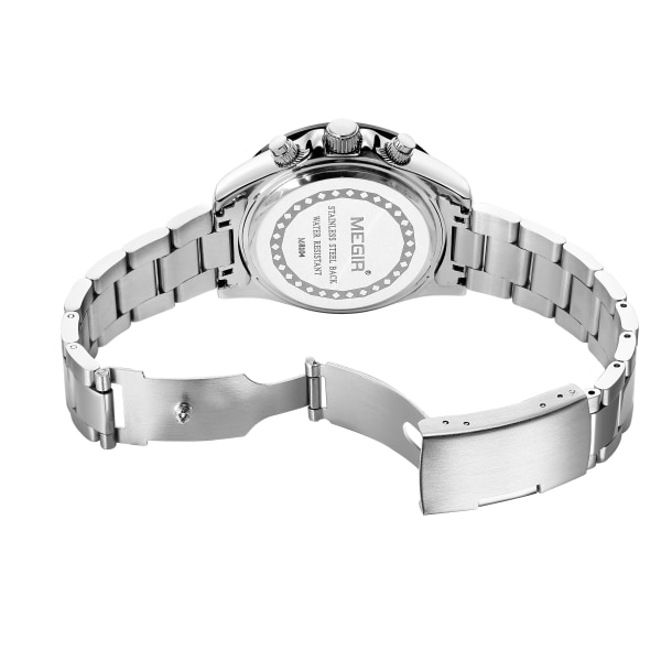 MEGIR Mode Män Affärsklockor i rostfritt stål Quartz Watch Top Märke Lyx Casual Armbandsur Vattentät klocka Reloj Hombre style1