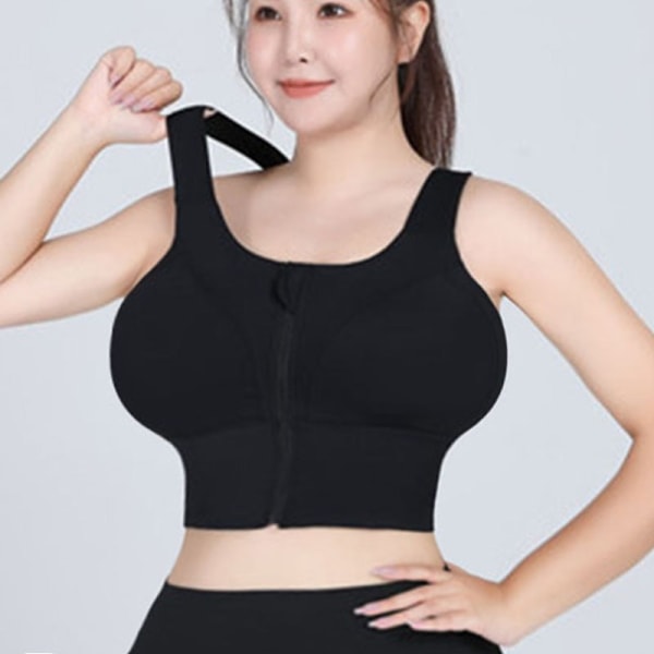 Cloud Hide Dam Sport-BH för stora bröst High Impact S-5XL Underkläder Lady Fitness Yoga Linne Plus Size Väst Löpartröja Black XXXXL