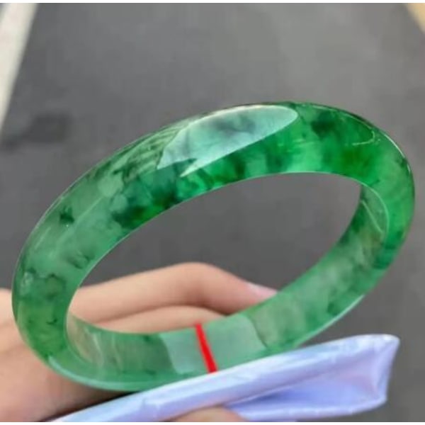Naturlig Jadeite Myanmar Ice Jade Armband Armband Kvinnor Fina Burma Jades Armband Till Flickvän Mamma Present 58-60mm