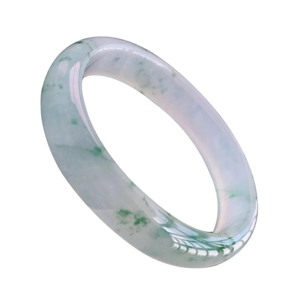 Naturlig burmesisk A Jade Armband Ice Glutinous Mörkgröna Flytande Blommor Ljus Yang Grön Jade Hand 53mm