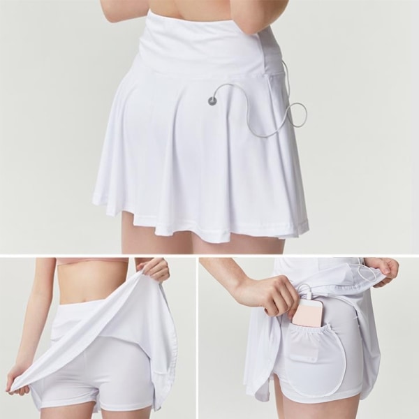 Cloud Hide S-3XL Telefon Tenniskjolar Dam Badminton Golf Plissed kjol Hög midja Ficka Fitness Shorts Plus Size Sport Skorts Pink XL