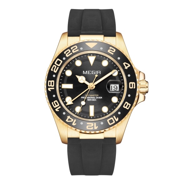 MEGIR Mode Sport Watch för män Armbandsur Lyx Toppmärke Casual Chronograph Calendar Luminous Man Clock 8403 RoseBlack