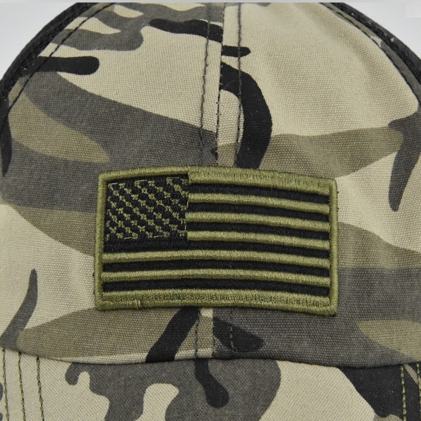 Militärfläktar Peaked Cap Herr Kamouflage Cap Amerikanska flaggan Cap Böjd brätte Fritid Klättring Solhatt Partihandel CA1382ArmyGreen Adjustable