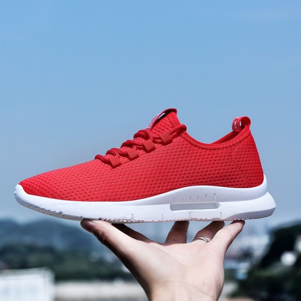 Billiga Clearance Shoes Casual Sneakers 35-46 Lättvikts Man Kvinna Sportskor Snörning Herr Dam Skor Löparskor Unisex US STORLEK Red 5.5